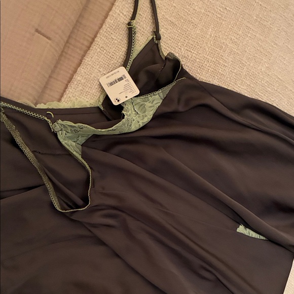 Free People Intimately Taupe/Brown and Green Lace slip dress - Picture 5 of 10